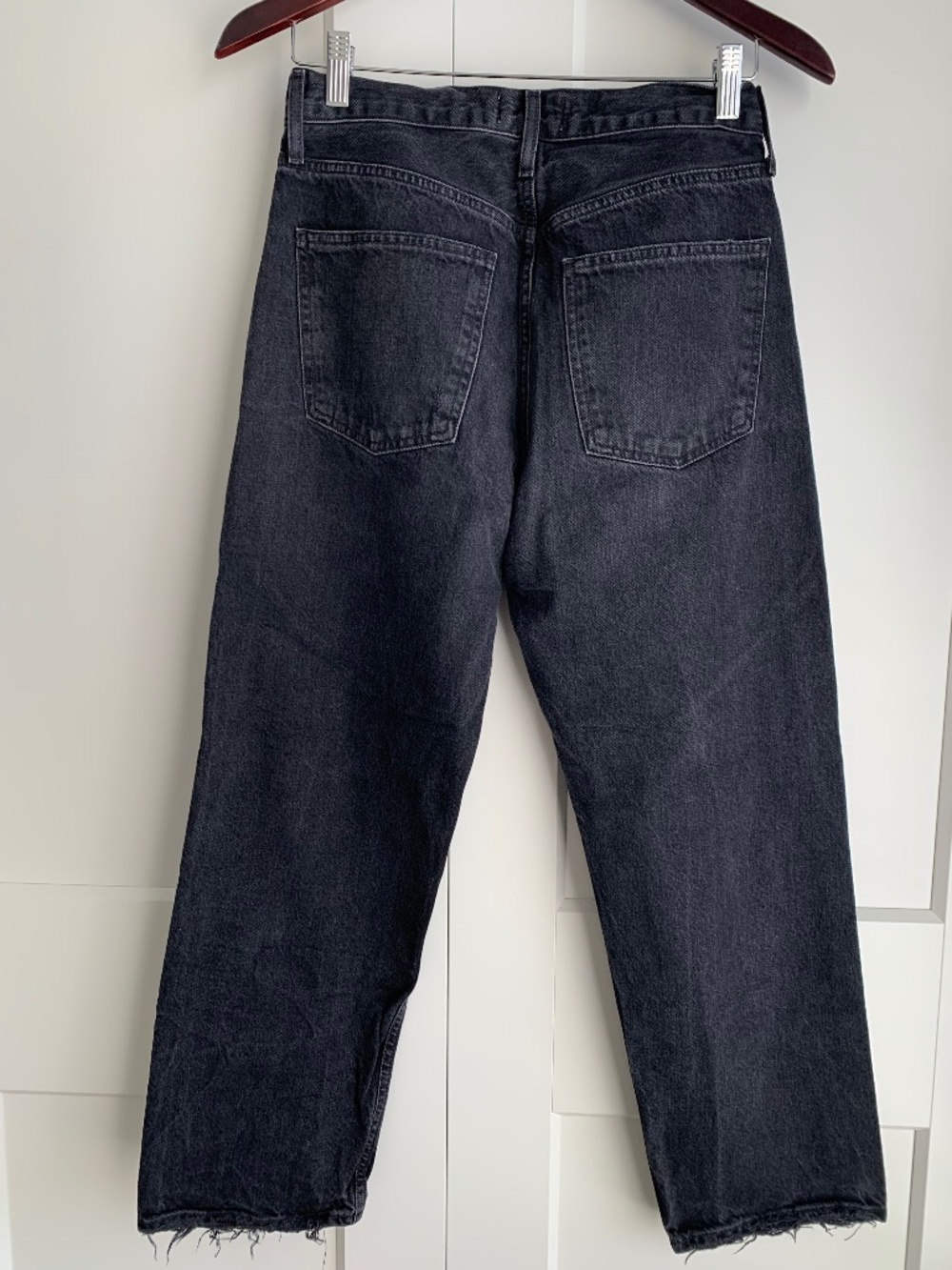 AGOLDE Jeans 90s Cropped Straight Leg Dark Gray Women's size 27 with 26" inseam - Picture 5 of 15